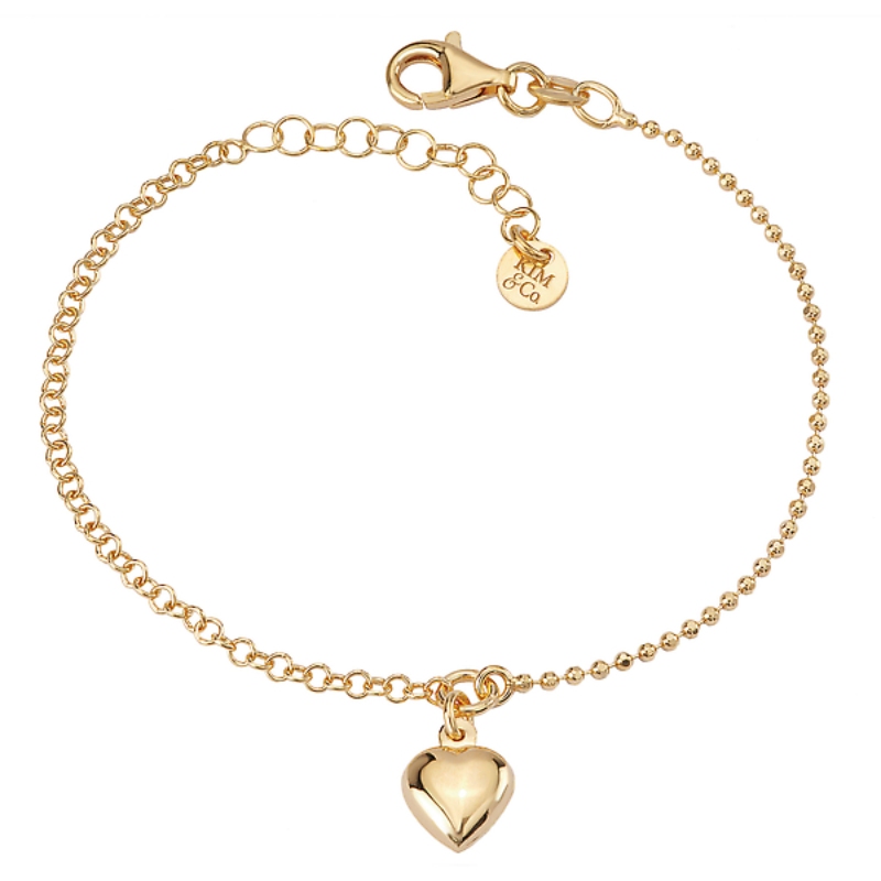 Italian Gold Plated Heart Bracelet