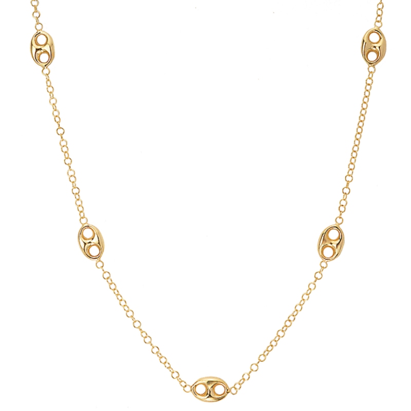Italian Gold Plated Mariner Necklace