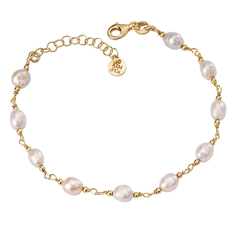 Italian Gold Plated Pearl Bracelet