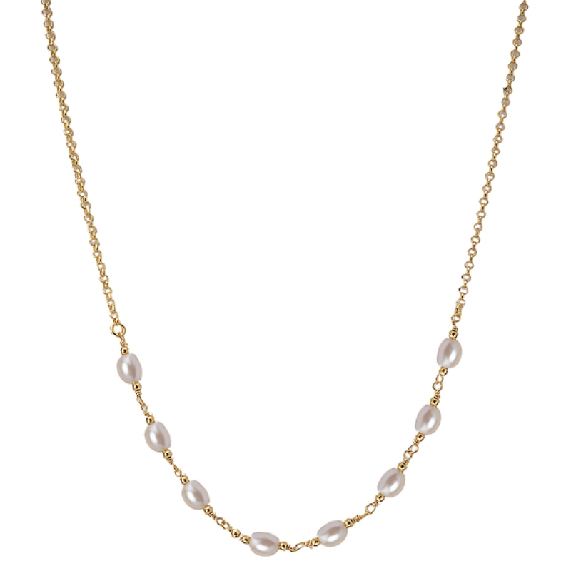 Italian Gold Plated Pearl Necklace