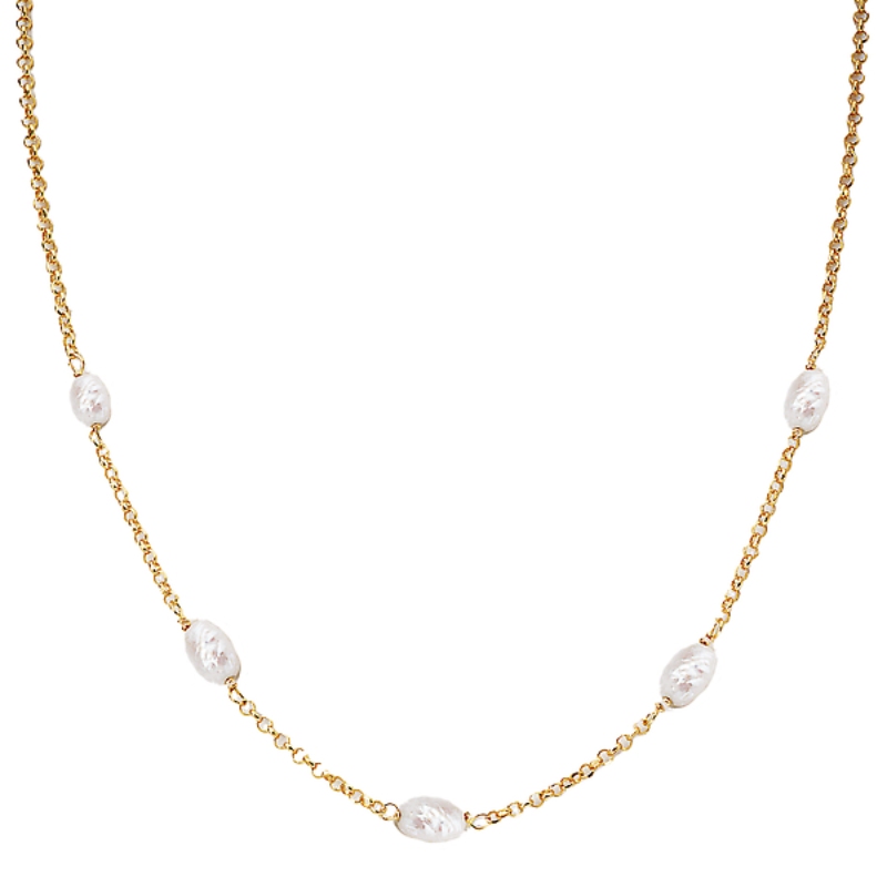 Italian Gold Plated Pearl Necklace