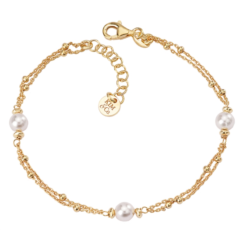 Italian Gold Plated Pearl Bracelet