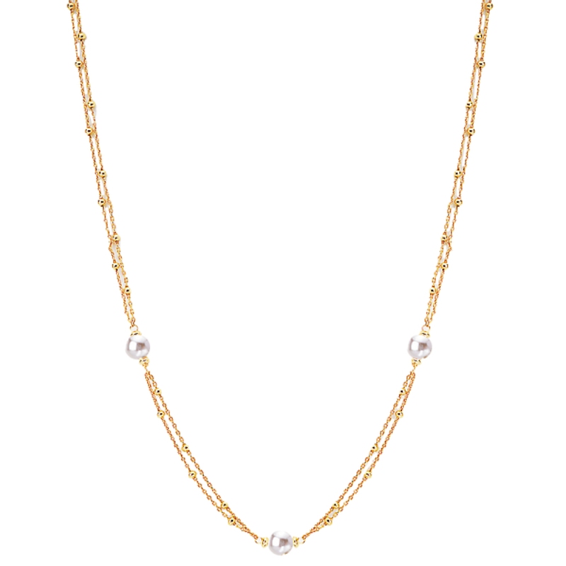 Italian Gold Plated Pearl Necklace