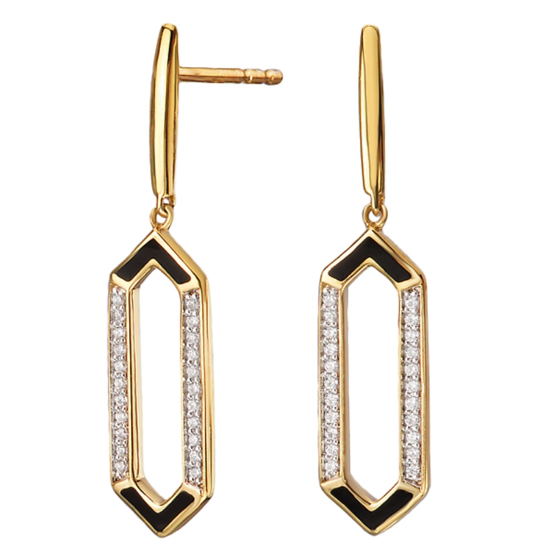 14kt Gold Plated Enamel Earrings