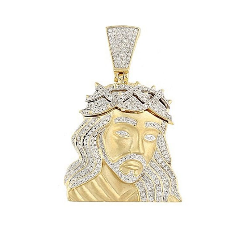 Men's Diamond Jesus Pendant