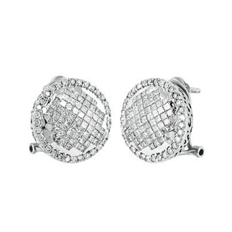 Men's Princess Cut Diamond Earrings