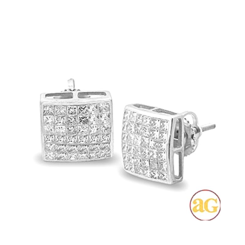 Men's Princess Cut Diamond Earrings