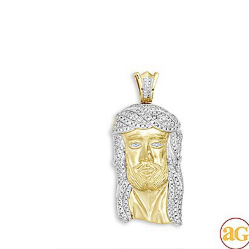 Men's Diamond Jesus Pendant