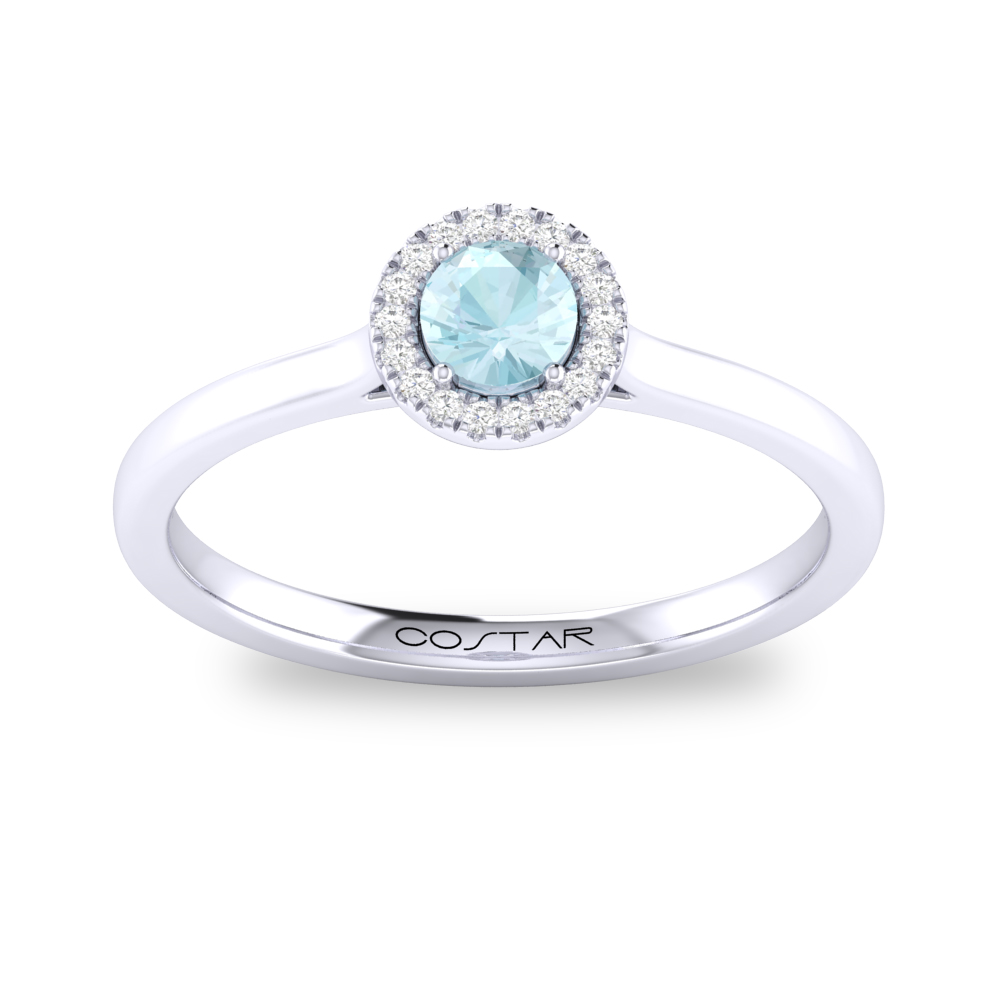 10KW March Birthstone Ring