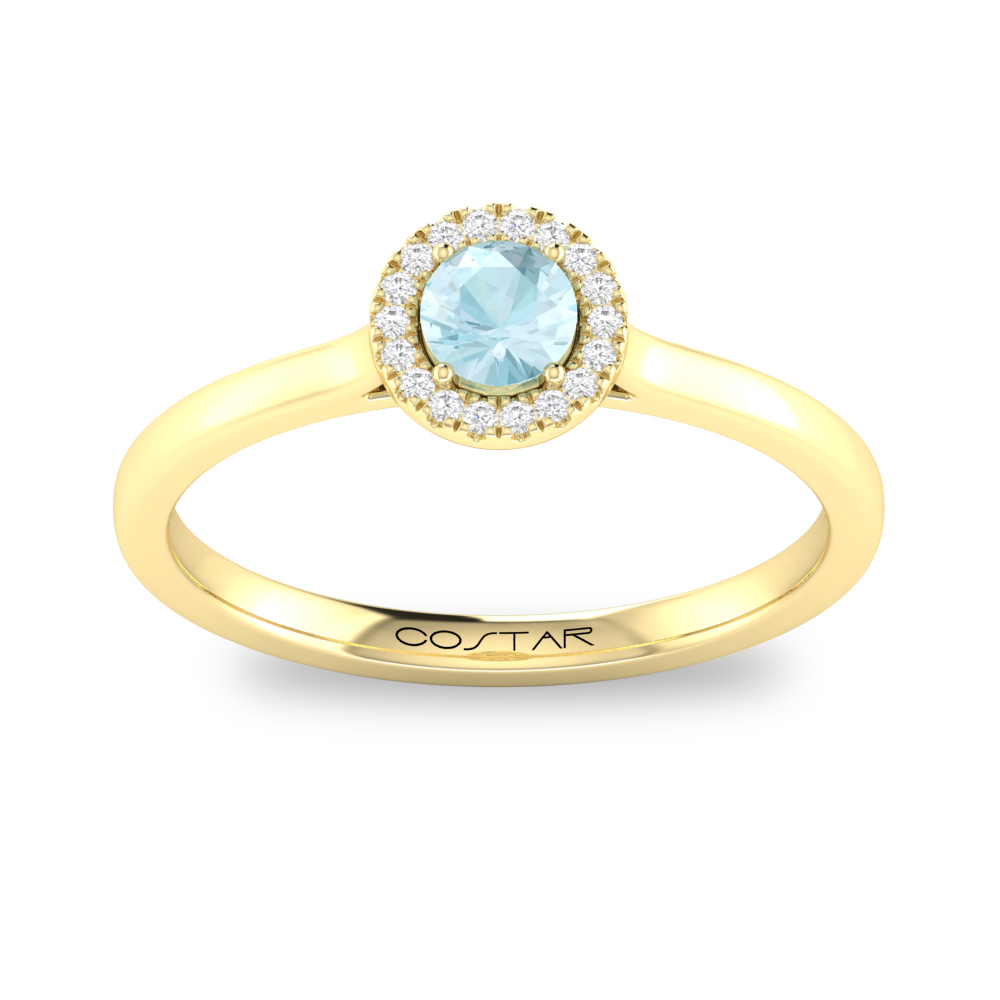 10KY March Birthstone Ring