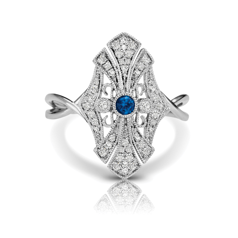 14KW Sapphire & Diamond Couture Ring