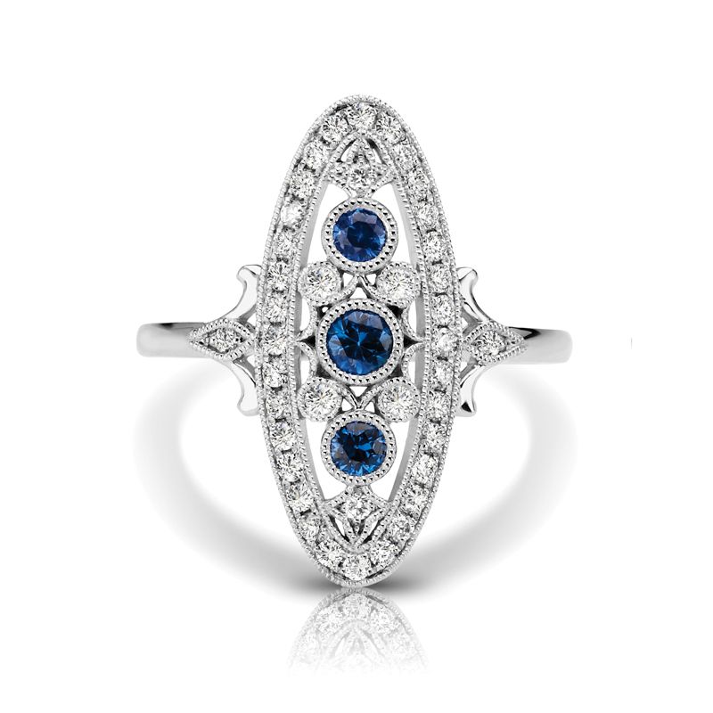 14KW Sapphire & Diamond Couture Ring