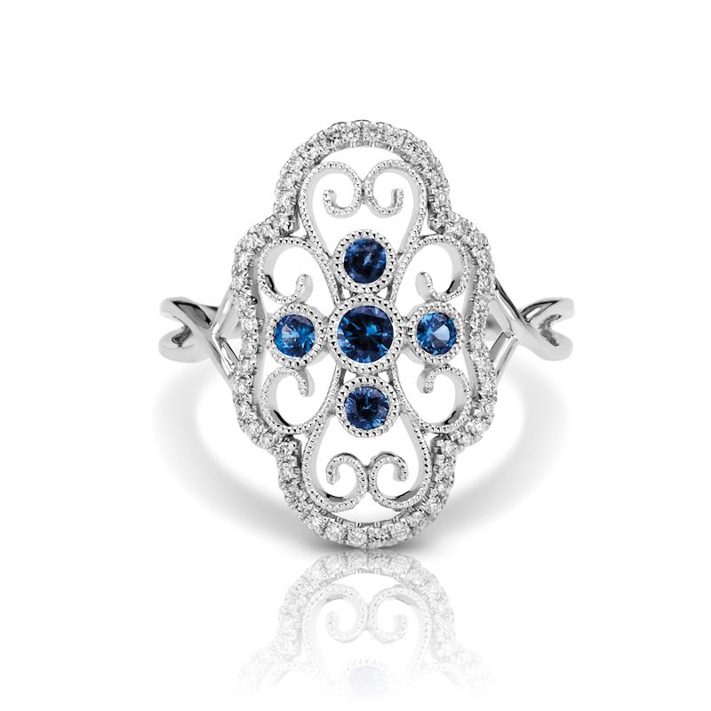 14KW Sapphire & Diamond Couture Ring