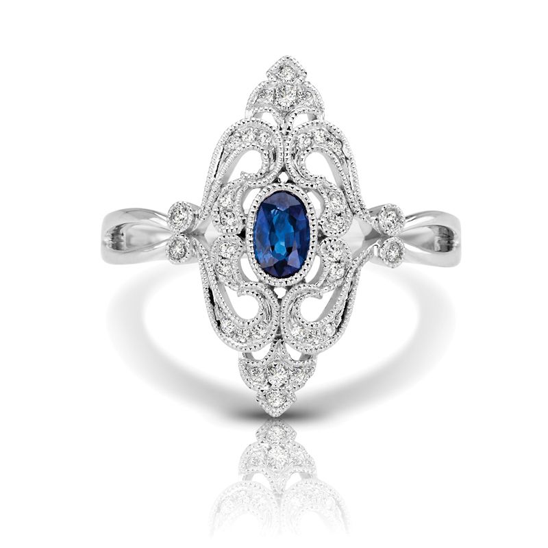 14KW Sapphire & Diamond Couture Ring