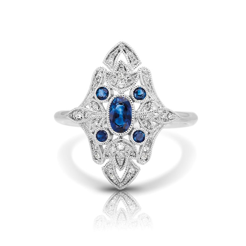 14KW Sapphire & Diamond Couture Ring