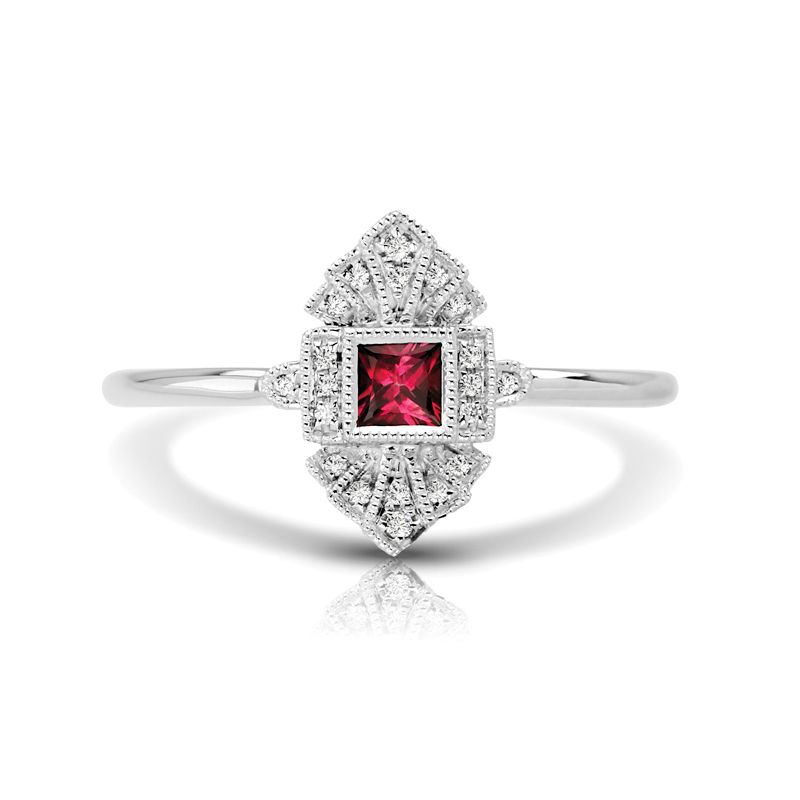 14KW Ruby & Diamond Couture Ring