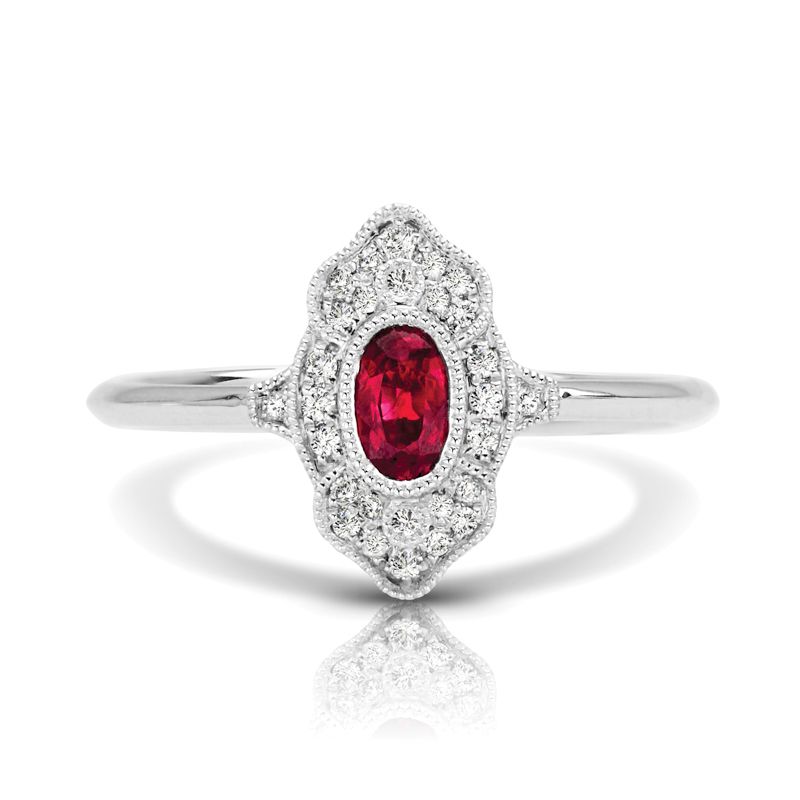 14KW Ruby & Diamond Couture Ring