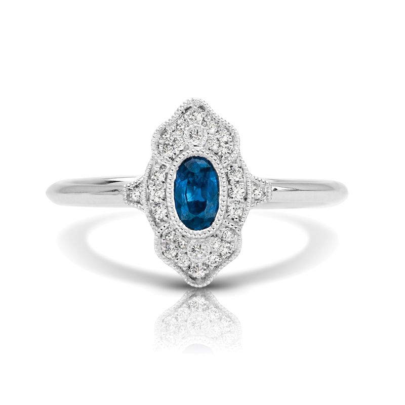 14KW Sapphire & Diamond Couture Ring