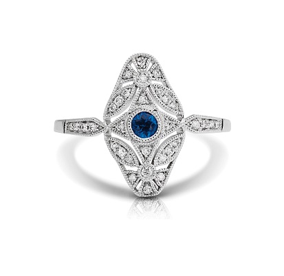 14KW Sapphire & Diamond Couture Ring