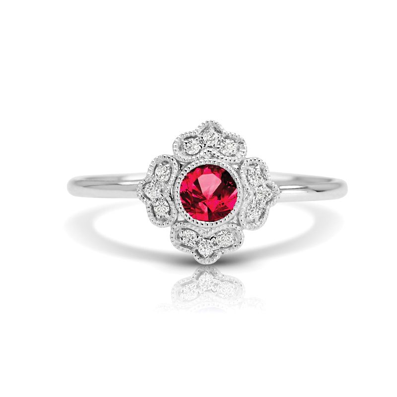 14KW Ruby & Diamond Couture Ring