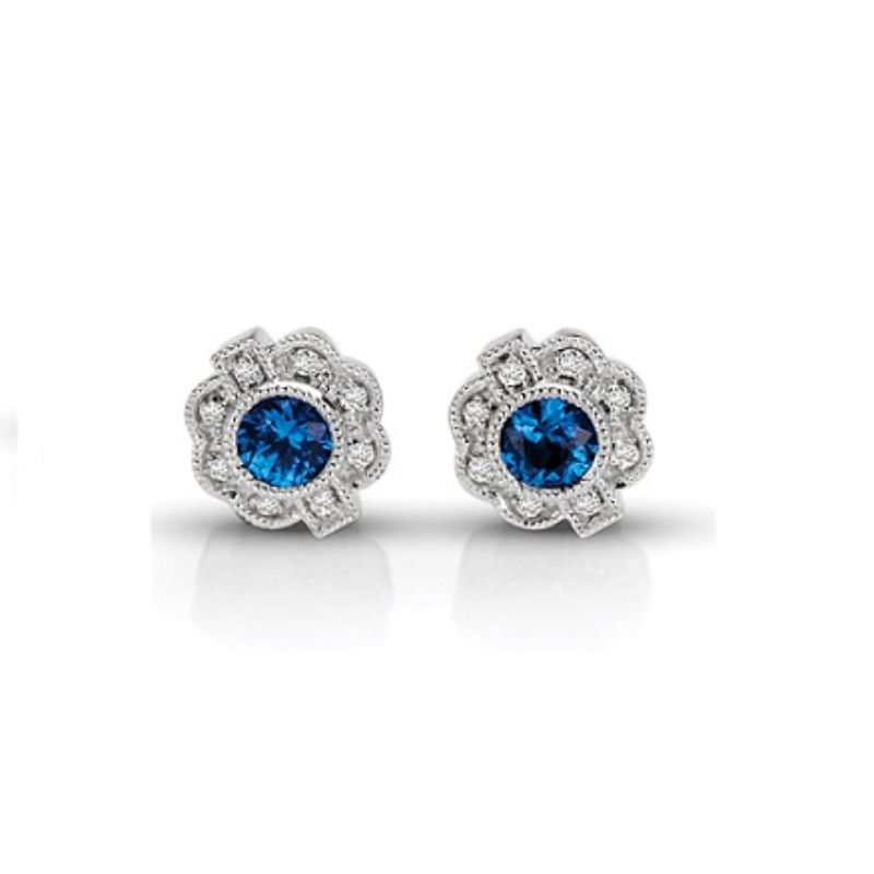 14KW Sapphire & Diamond Couture Earrings