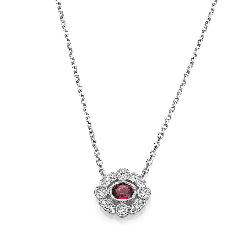 14KW Ruby & Diamond Couture Necklace