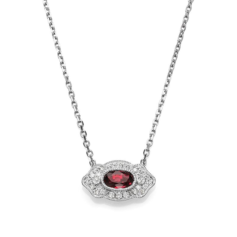 14KW Ruby & Diamond Couture Necklace