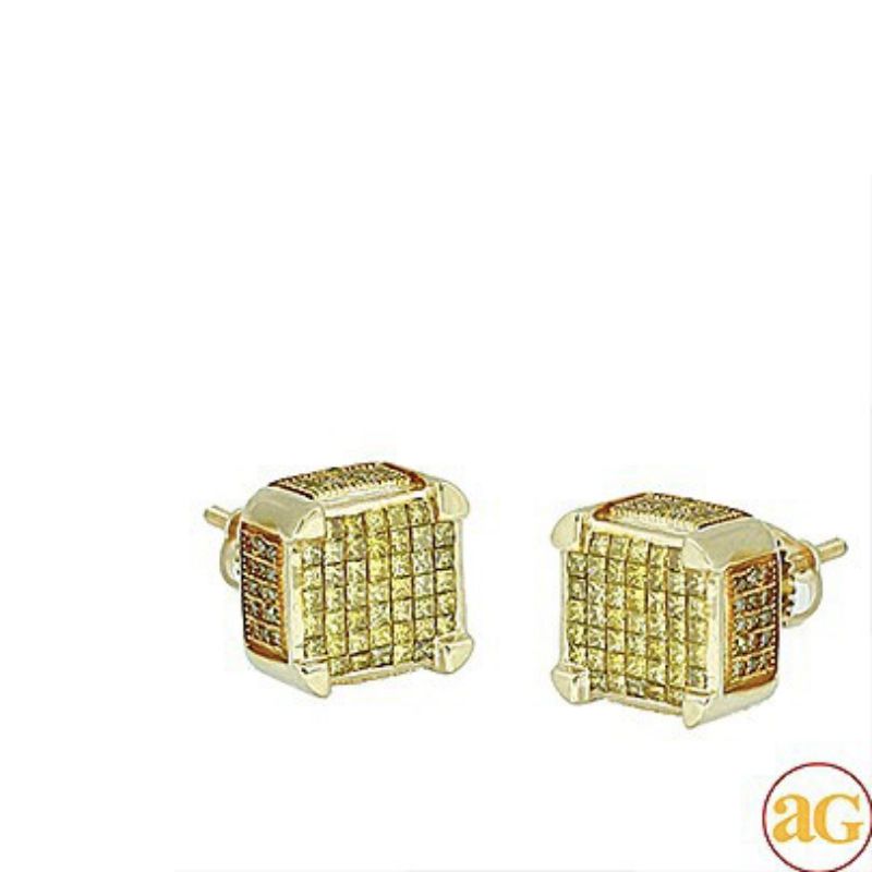 Men's Princess Cut Diamond Earrings